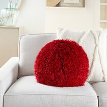 Red discount round pillows